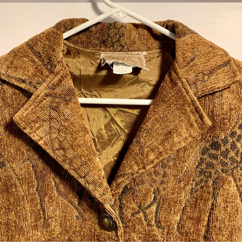 Painted Pony Cropped Blazer Jacket Women Sz M Tapestry Artsy Giraffe Safari Boho - Picture 5 of 14